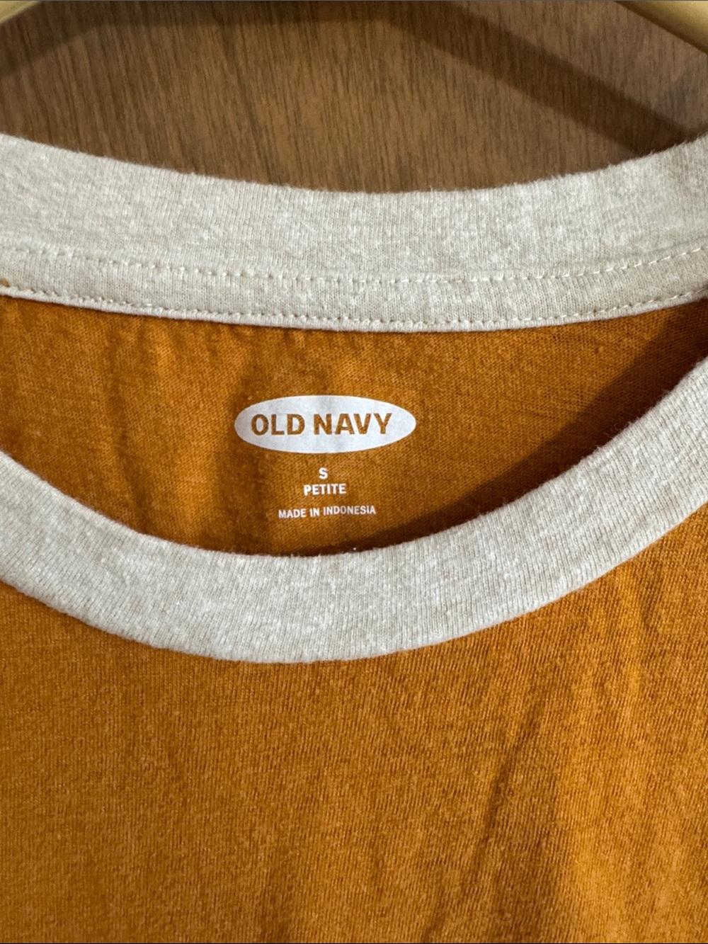 Old Navy Orange and Cream Raglan Long Sleeve Tee - Picture 2 of 5